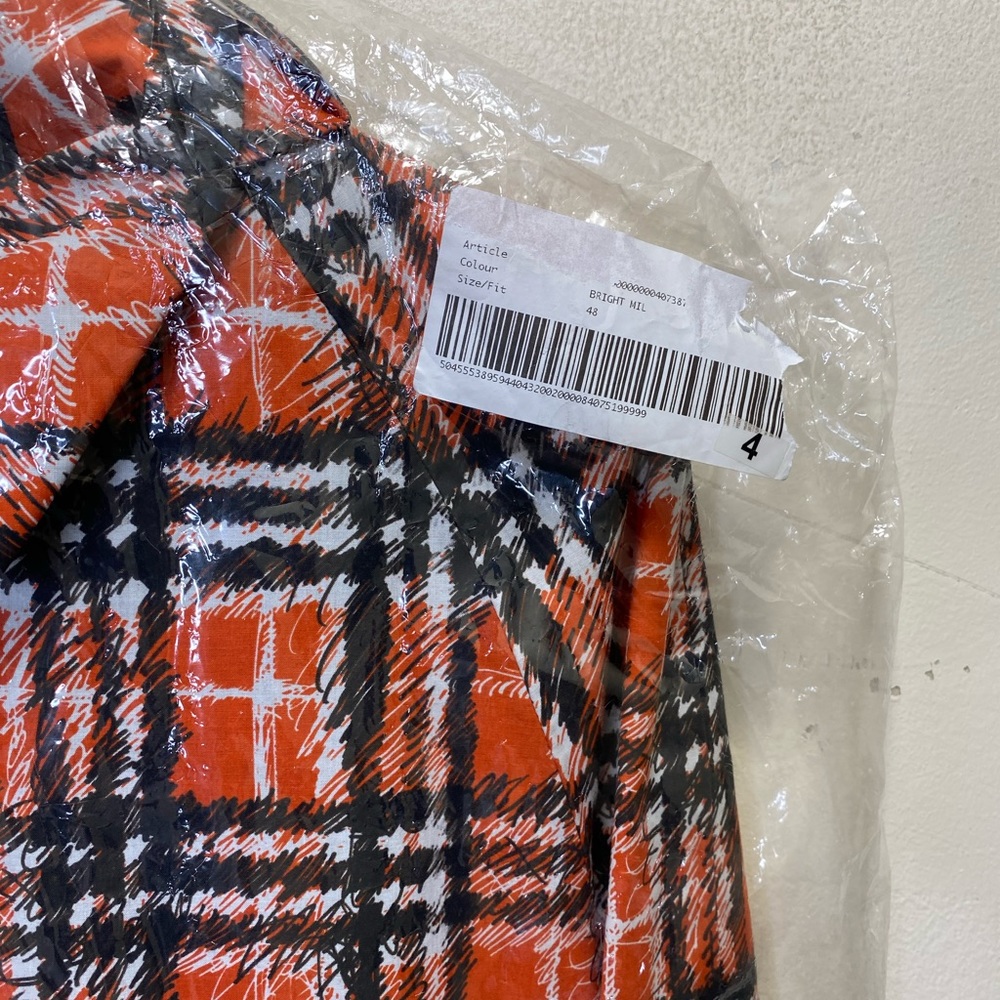 BURBERRY Scribble Check Car Coat In Bright Military Red Size 38 US (M) $4620 - Picture 4 of 15